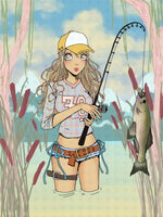 FISHING GIRL 11X14 PRINT