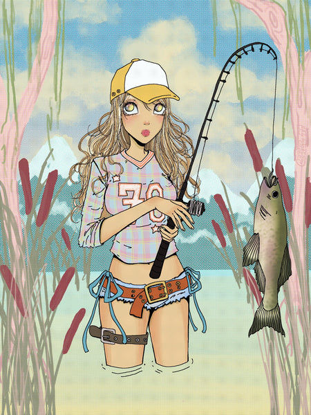 FISHING GIRL 11X14 PRINT – Chill Tf