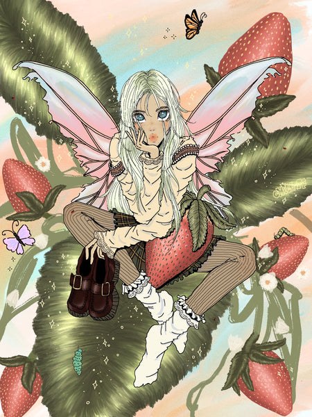 STRAWBERRY FAIRY 11X14 PRINT