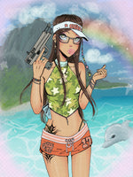 ISLAND GUN GIRL 11X14 PRINT